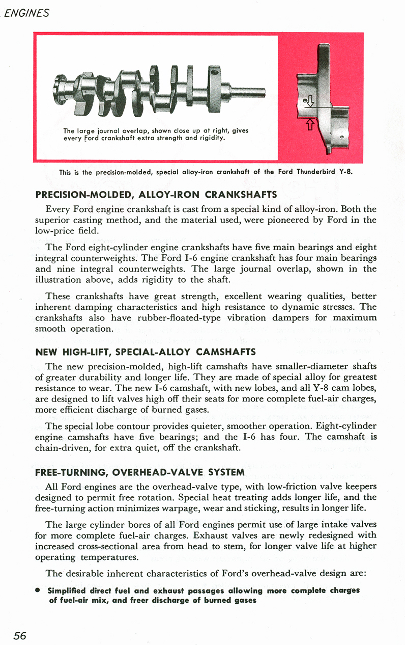 All The Facts Page 55   Precision-Moulded Alloy-Iron Crankshafts   New High-Lift Special-Alloy Camshafts   Free-Turning Overhead-Valve System