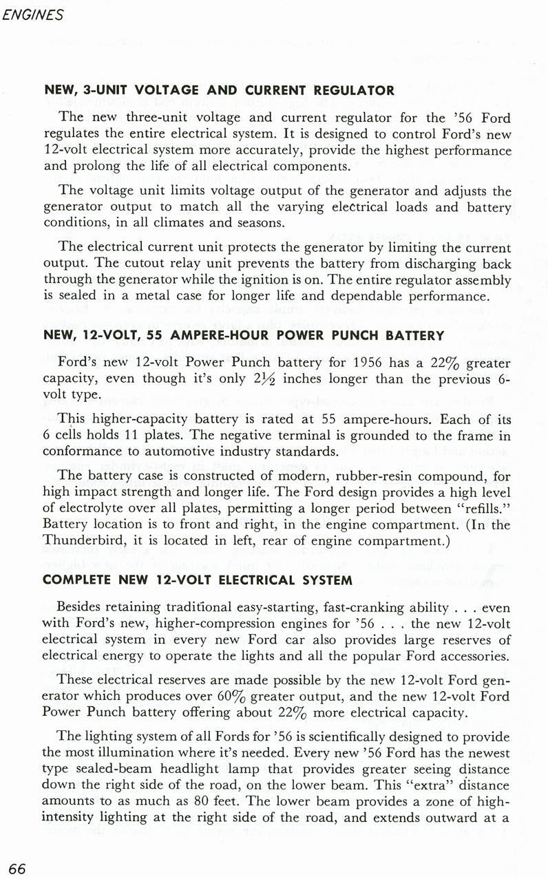 All The Facts Page 66   New 3-Unit Voltage & Current Regulator   New 12-Volt 55 Ampere-Hour Power Punch Battery   Complete New 12-Volt Electrical System