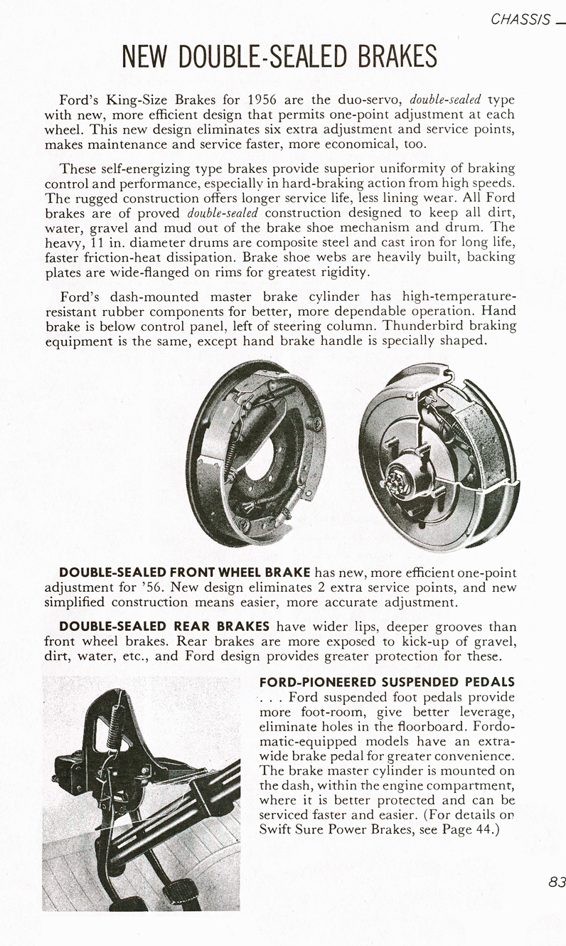 All The Facts Page 83   Double-Sealed Brakes   Ford-Pioneered Suspended Pedals