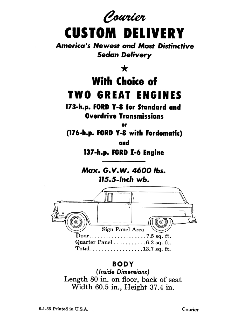 1956 Ford Truck Illustrated Facts & Feature Manual Including Courier - Courier chapter