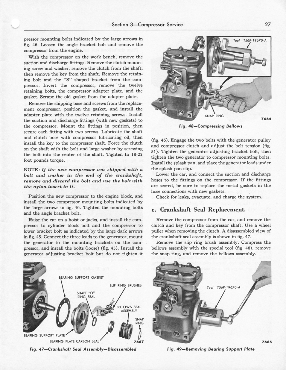 1956 Ford Car Air Conditioning Shop Manual Page 27 - "SelectAire Conditioner"