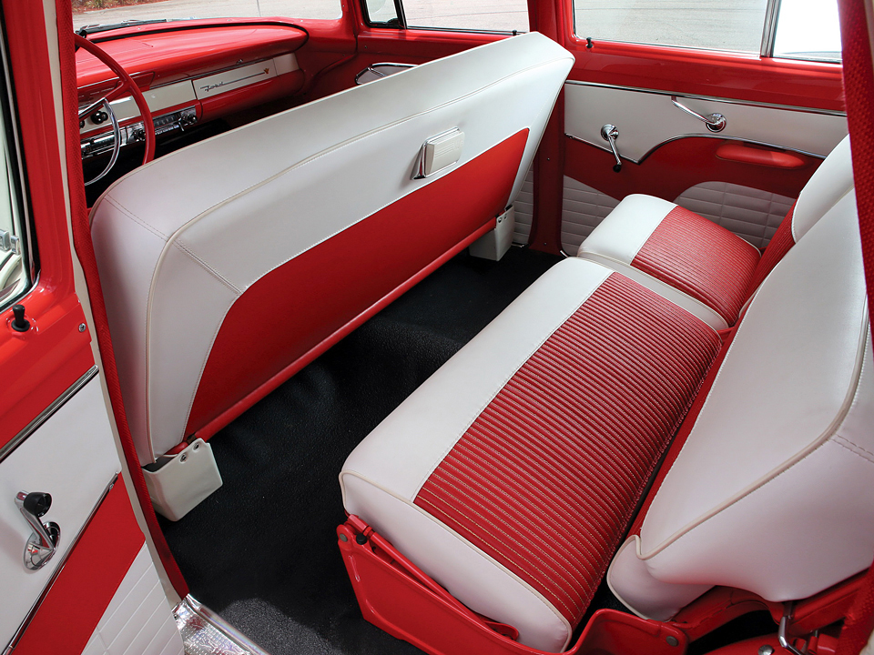 1956 Ford Eight-Passenger Country Sedan  unique stowaway back seat divided 2/3 left & 1/3 right